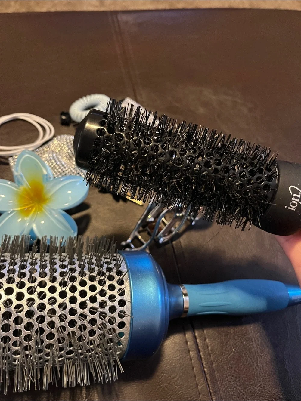 Bundle of hair accessories and brushes